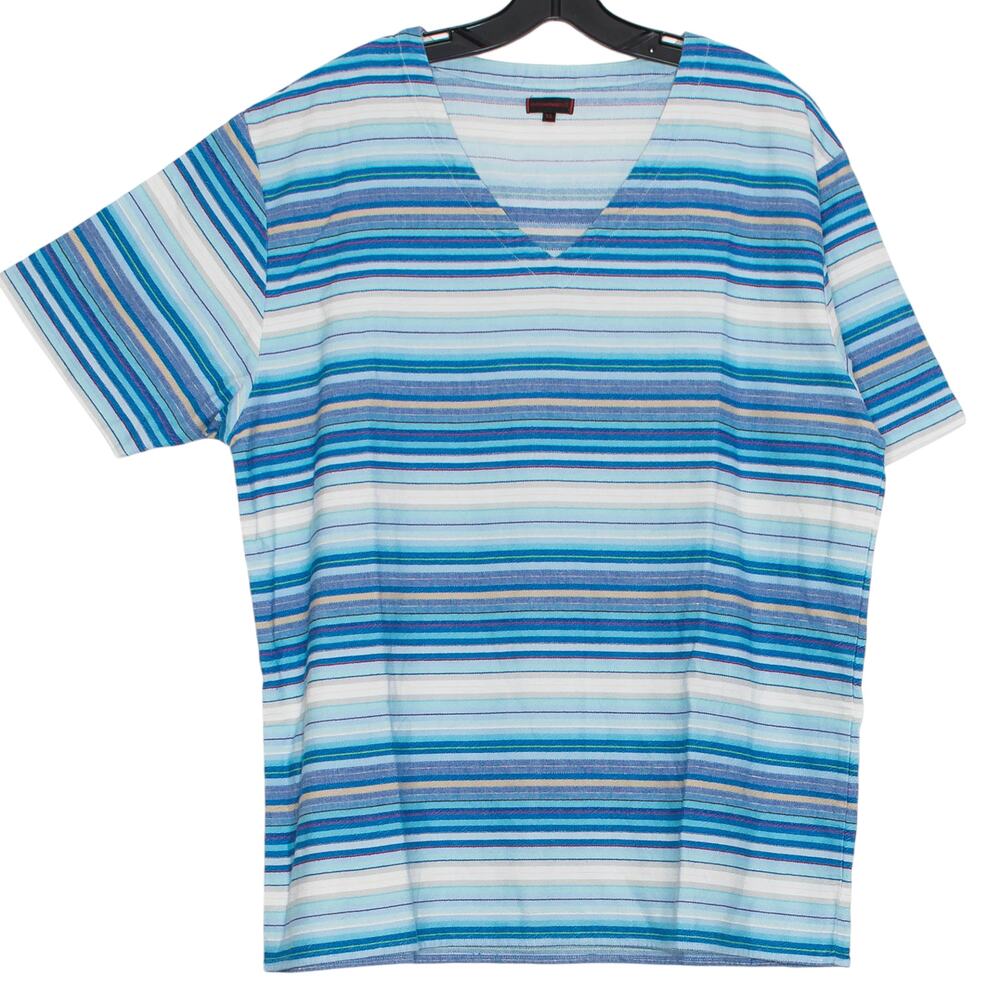 Clot Shirt Coastal Quiet Luxury Smart Casual Preppy Minimalist Stripe Blue XL